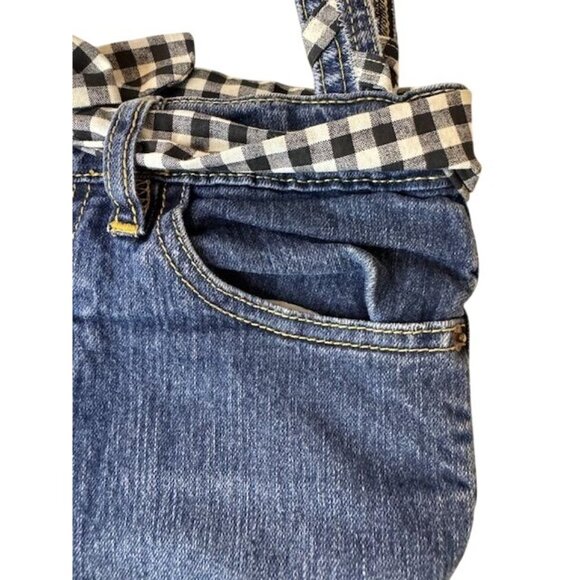 Homemade Denim & Gingham Tote Bag With Heart Pocket Stitching - Picture 10 of 10